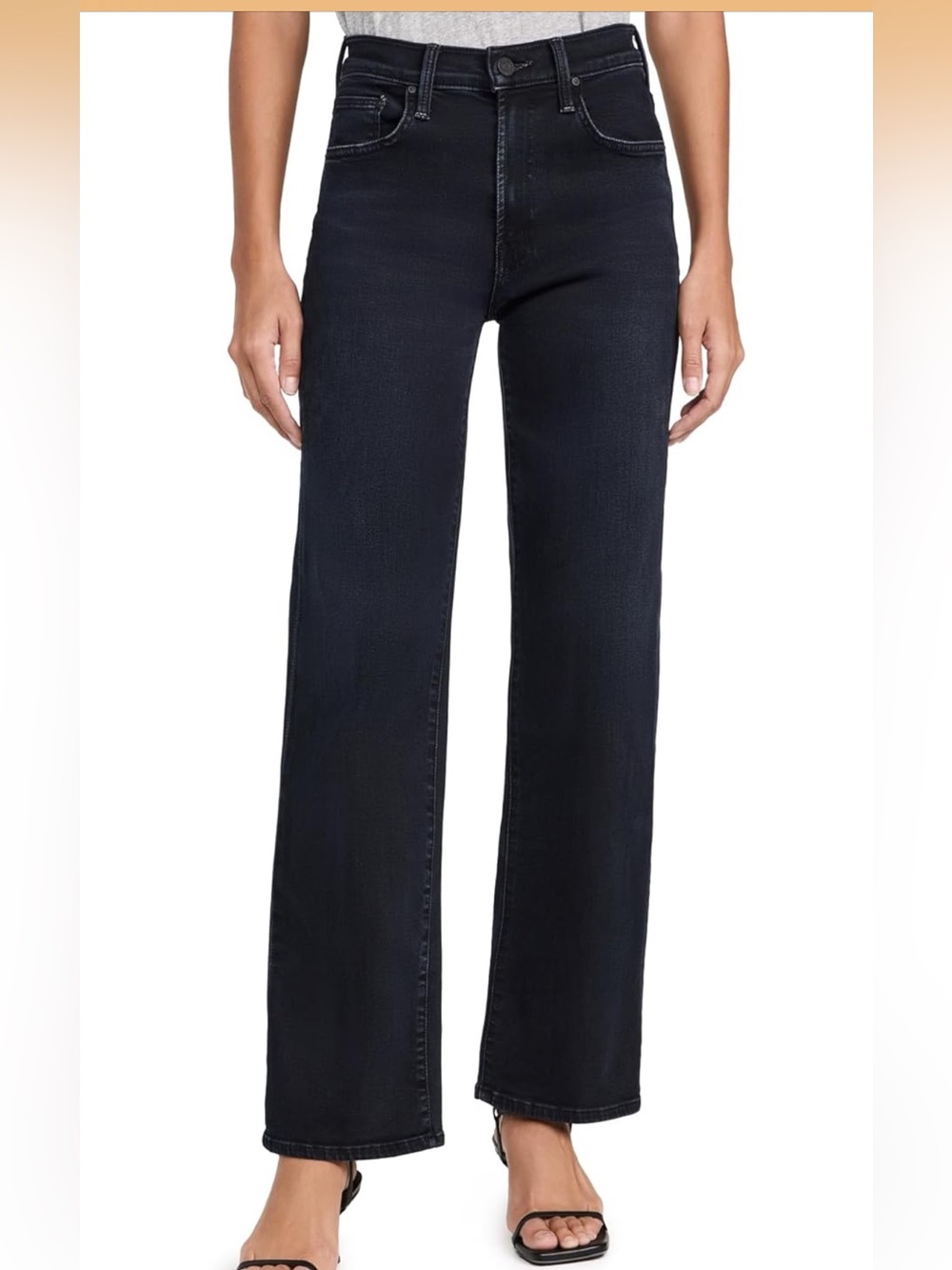 MOTHER The Rambler Zip Ankle Jeans Size 27 Vroom Faded Black Wash